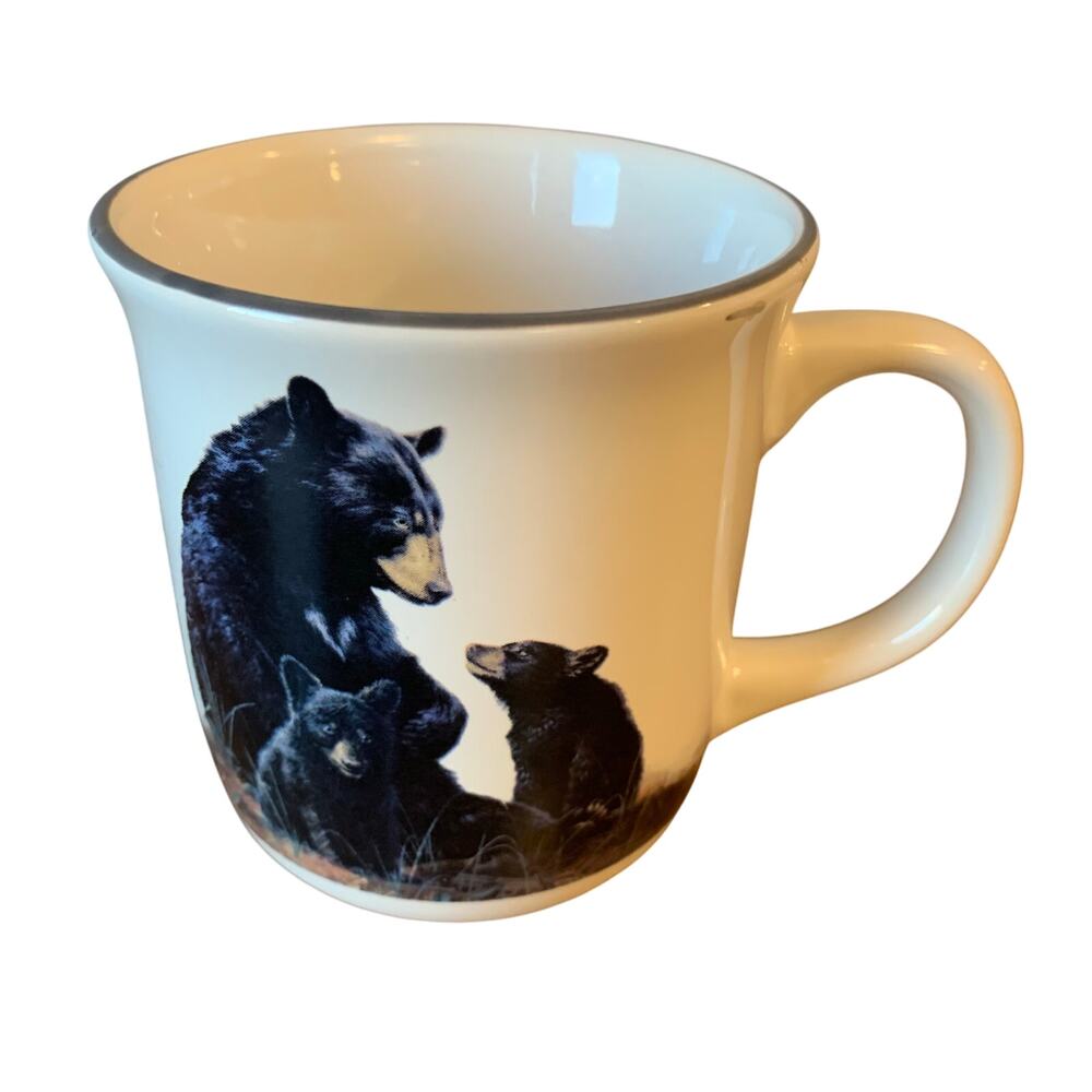 Cabelas Mug Ceramic Coffee Cup Mama Black Bear & Cubs Hautman Brothers